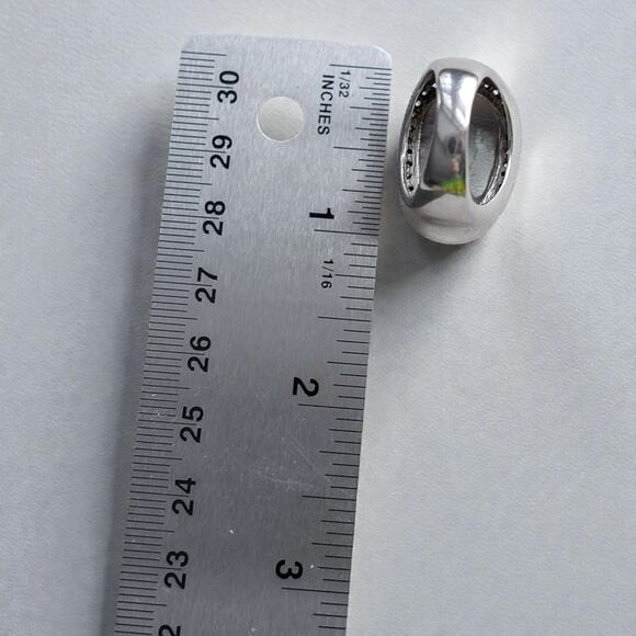 Vintage 925 Silver Abalone CZ Ring Chunky Statement Cocktail Large Unique - Picture 8 of 11